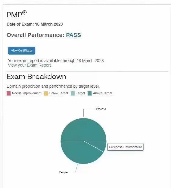 PMP考试的成绩